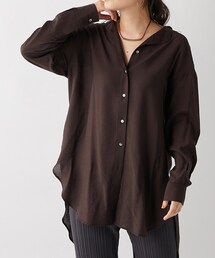 un dix cors（アンディコール）の「【《柔らかな素材感が女性らしい》手洗い可】レーヨンナイロンチュニックシャツ（シャツ/ブラウス）」