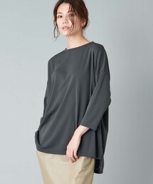 un dix cors（アンディコール）の「【《滑らかな素材でリラクシーな着心地》手洗い可】強撚スムース8分袖カットソー（Tシャツ/カットソー）」