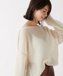 un dix cors（アンディコール）の「【軽いエアリーな雰囲気】モヘアルーズニット（ニット/セーター・レディース）」