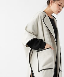 un dix cors（アンディコール）の「【トレンド感をプラスするコート】ビーバーパイピングケープ（その他アウター・レディース）」