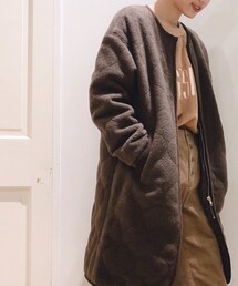 un dix cors（アンディコール）の「【パイピングがポイント】ニットナッピングキルティングコート（その他アウター）」