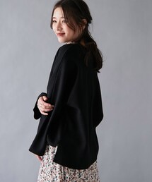 un dix cors | 【《デコルテをきれいに見せる》手洗い可】ウールタッチジャージーカットソー(Tシャツ/カットソー)