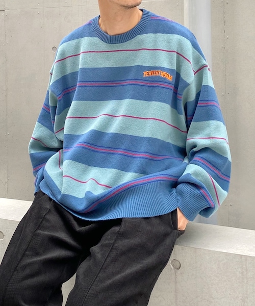 WHO'S WHO gallery(フーズフーギャラリー)の「【KOOKY'N/クーキー】 ボーダーニット(ニット/セーター・レディース・サックスブルー/ブラウン/ブラック・F)」の2枚目の写真