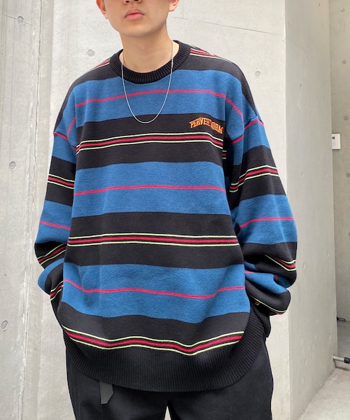 WHO'S WHO gallery(フーズフーギャラリー)の「【KOOKY'N/クーキー】 ボーダーニット(ニット/セーター・レディース・サックスブルー/ブラウン/ブラック・F)」の1枚目の写真