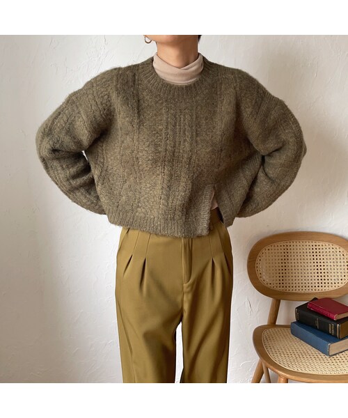 ノクチャ　ニット nokcha originalzip up over knit⁄ivory - NOKCHA nokcha オーバーニット