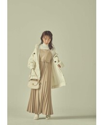 N WITH. | エコレザープリーツワンピース1月下旬(ワンピース)