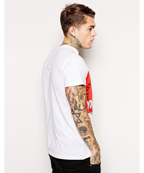 DIESEL Tシャツ Men's T-shirt with D patch | White | Diesel