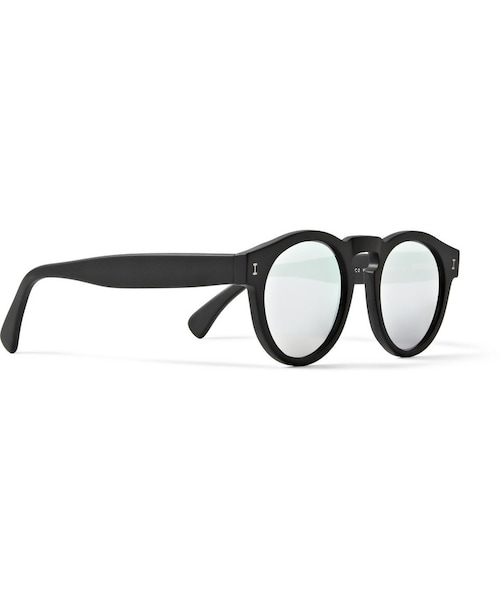 Illesteva(イレステーバ)の「Illesteva Leonard Round-Frame Matte Acetate Mirrored Sunglasses(サングラス・Black・One Size)」の6枚目の写真