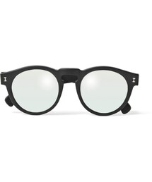 Illesteva | Illesteva Leonard Round-Frame Matte Acetate Mirrored Sunglasses(サングラス)