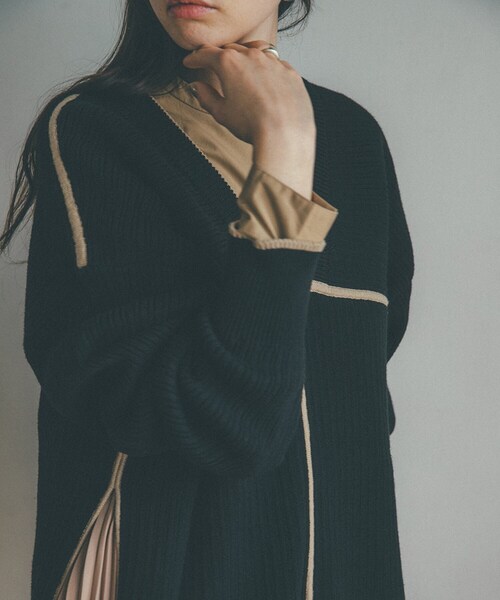 CLANE（クラネ）の「CLANE ダブルフェイスラインニット（ニット