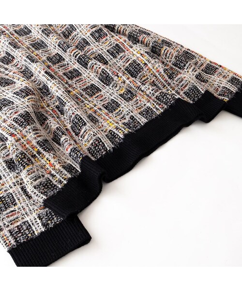 Iroquois（イロコイ）の「Iroquois 7G TUCK-KNITTING CHECK KNIT(BLACK)（ニット/セーター・メンズ・その他）」の5枚目の写真