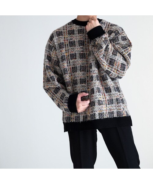 トップス Iroquois 12GG TUCK KNIT BL 278203_11.jpg