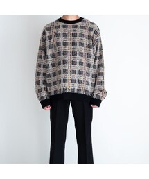 Iroquois（イロコイ）の「Iroquois 7G TUCK-KNITTING CHECK KNIT