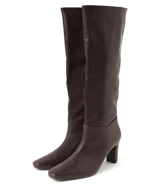 GRL（グレイル）の「スクエアトゥロングブーツ（ブーツ・レディース・ブラック/ブラウン/アイボリー/ベージュ・24.5）」の3枚目の写真