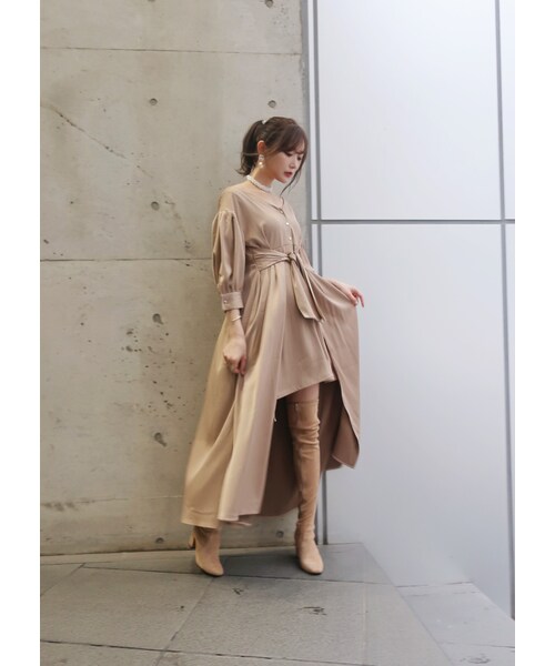 Crayme, ワンピース ドレス ベージュ Crayme,（クレイミー）の「2way Docking Dress（ワンピース）」 - WEAR