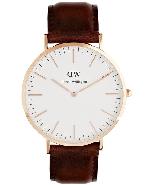 Daniel Wellington St Andrews Rose Gold Brown Leather Strap Watch