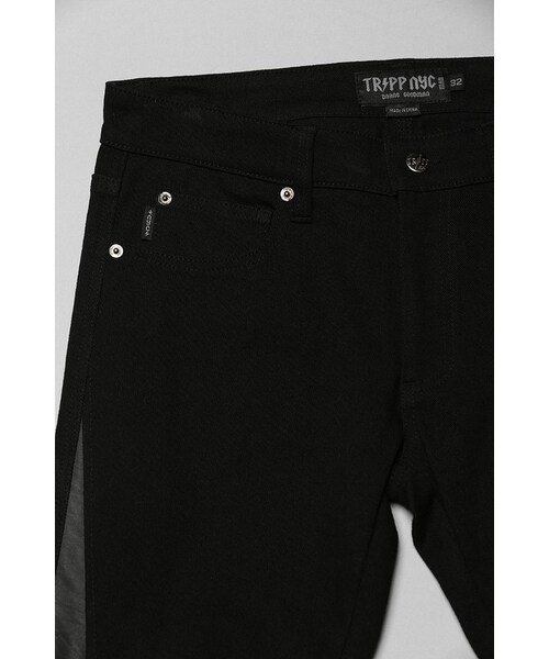 TRIPP nyc（トリップニューヨークシティ）の「Tripp NYC Knee Zip Black Skinny Jean（デニムパンツ・メンズ・BLACK・36/28/32/30/38/34）」の4枚目の写真