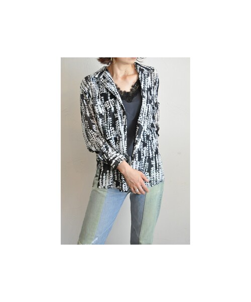 hippiness（ヒッピネス）の「ルーズシャツ（シャツ/ブラウス・レディース・グリーン/ブラック/ホワイト・one）」の2枚目の写真