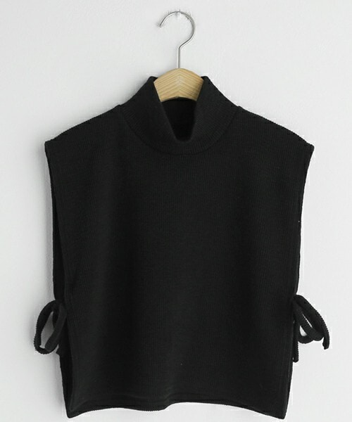 DHOLIC（ディーホリック）の「ハイネックリボンベスト（ベスト・レディース・グレー/グリーン/ブラック/ベージュ・ONESIZE）」の2枚目の写真