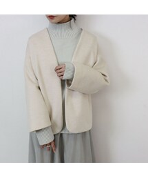 STORES.jp（ストアーズドットジェーピー）の「Abientot original item!｜ヘリンボーンノーカラージャケット｜J2029（ノーカラージャケット・レディース）」