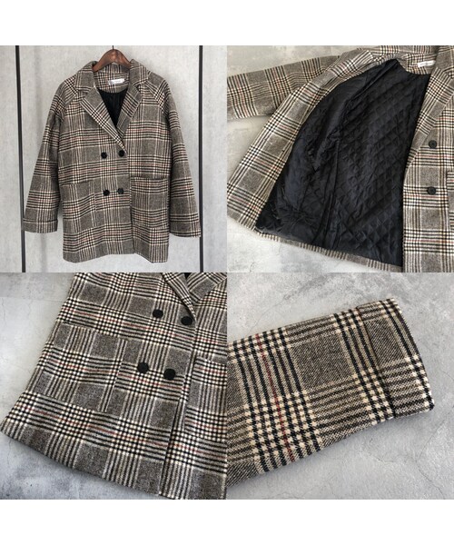 copine（コピン）の「上品なゆるシルエット！チェック柄ミドル丈コート（テーラードジャケット・レディース・その他）」の15枚目の写真