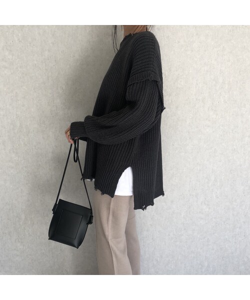 copine（コピン）の「ダメージ加工デザイン♪ざっくりシンプルゆるニット(3color)（ニット/セーター・レディース・その他）」の14枚目の写真