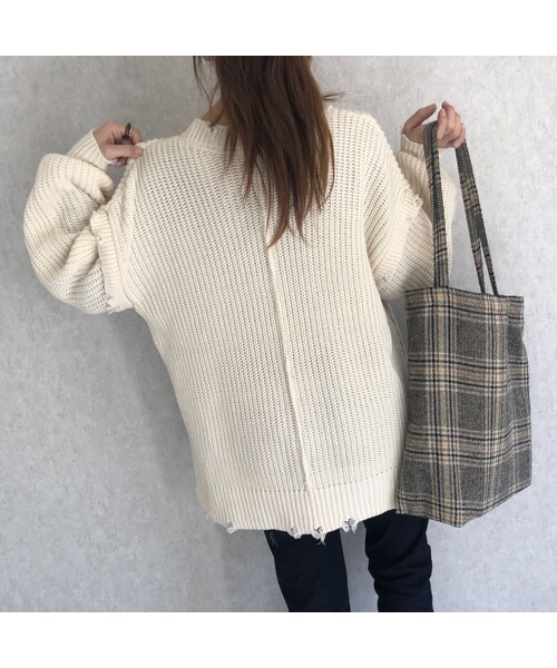 copine（コピン）の「ダメージ加工デザイン♪ざっくりシンプルゆるニット(3color)（ニット/セーター・レディース・その他）」の5枚目の写真