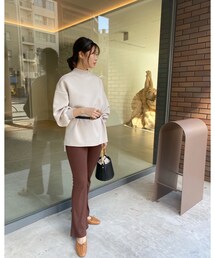 Brownie（ブラウニー）の「ダンボールポンチハイネックチュニック（スウェット・レディース）」