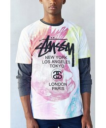 トップス Stussy l headz tee ステューシー) STUSSY HEADZ RAGLAN (SS:TEE)(014741-GR) T