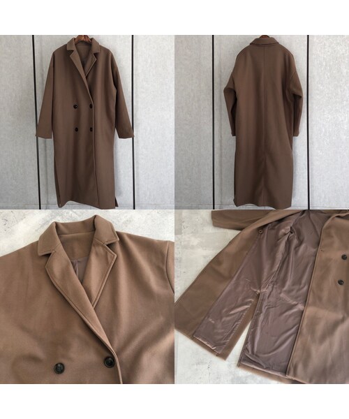copine（コピン）の「Newカラー！抜け感のある裾サイドスリットデザイン！オーバーサイズダブルチェスターコート（モカ）（チェスターコート・レディース・その他）」の15枚目の写真
