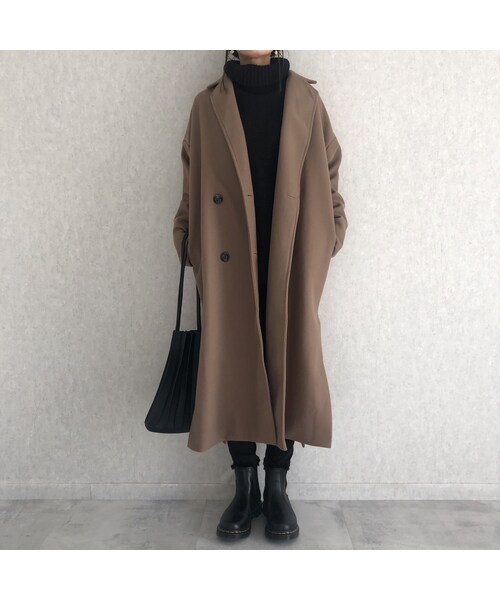 copine（コピン）の「Newカラー！抜け感のある裾サイドスリットデザイン！オーバーサイズダブルチェスターコート（モカ）（チェスターコート・レディース・その他）」の9枚目の写真