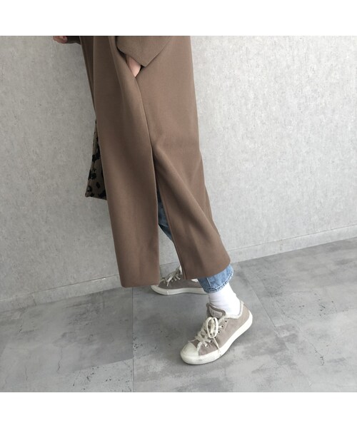 copine（コピン）の「Newカラー！抜け感のある裾サイドスリットデザイン！オーバーサイズダブルチェスターコート（モカ）（チェスターコート・レディース・その他）」の8枚目の写真