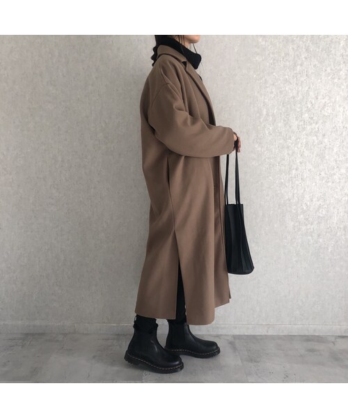 copine（コピン）の「Newカラー！抜け感のある裾サイドスリットデザイン！オーバーサイズダブルチェスターコート（モカ）（チェスターコート・レディース・その他）」の11枚目の写真