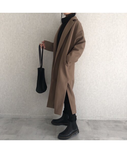 copine（コピン）の「Newカラー！抜け感のある裾サイドスリットデザイン！オーバーサイズダブルチェスターコート（モカ）（チェスターコート・レディース・その他）」の12枚目の写真