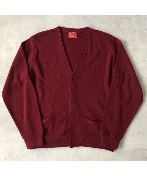 no brand（ノーブランド）の「Searsアクリルカーディガン エンジ