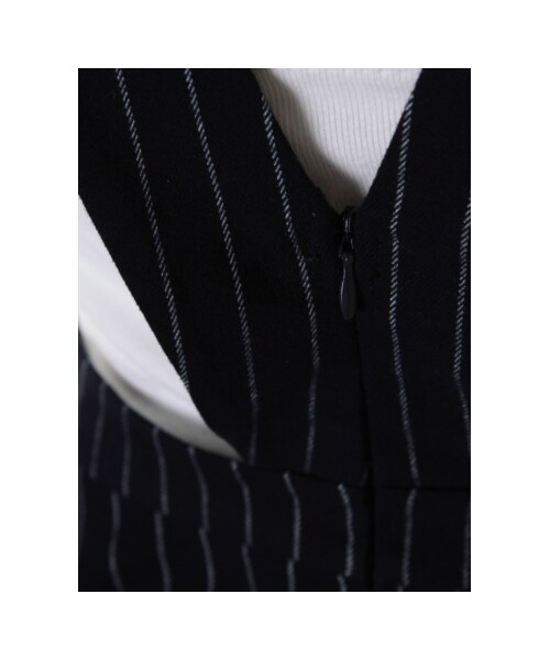 31 Sons de mode（トランテアン　ソン　ドゥ　モード）の「サス付ペプラムロングパンツ≪対象品≫（パンツ・レディース・グレーチェック/ネイビーストライプ/インディゴブルー・３６/３８）」の8枚目の写真