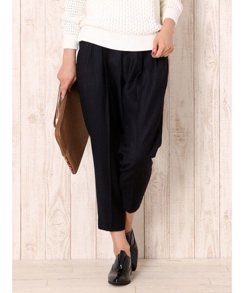 Abahouse Devinette（ドゥヴィネット）の「ピンストライプゆるテーパードパンツ（パンツ・レディース・gray/navy・1/2）」の2枚目の写真
