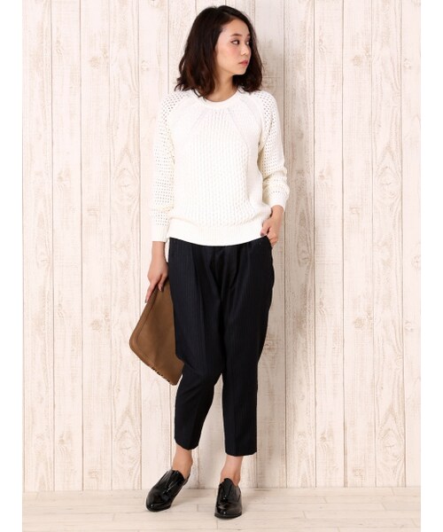 Abahouse Devinette（ドゥヴィネット）の「ピンストライプゆるテーパードパンツ（パンツ・レディース・gray/navy・1/2）」の11枚目の写真