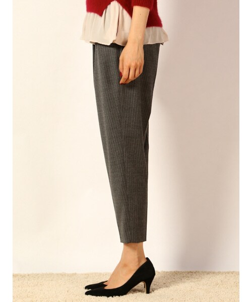 Abahouse Devinette（ドゥヴィネット）の「ピンストライプゆるテーパードパンツ（パンツ・レディース・gray/navy・1/2）」の4枚目の写真