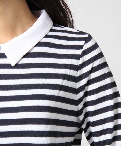 GLOBAL WORK（グローバルワーク）の「カットエリボーダープルオーバー長袖（トップス・レディース・ボーダー10/グレーボーダー18/ボルドーボーダー38・Ｍ/Ｌ）」の10枚目の写真