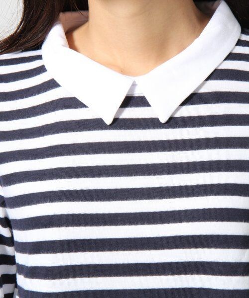 GLOBAL WORK（グローバルワーク）の「カットエリボーダープルオーバー長袖（トップス・レディース・ボーダー10/グレーボーダー18/ボルドーボーダー38・Ｍ/Ｌ）」の9枚目の写真