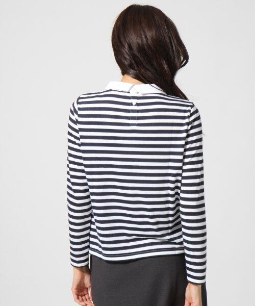 GLOBAL WORK（グローバルワーク）の「カットエリボーダープルオーバー長袖（トップス・レディース・ボーダー10/グレーボーダー18/ボルドーボーダー38・Ｍ/Ｌ）」の8枚目の写真