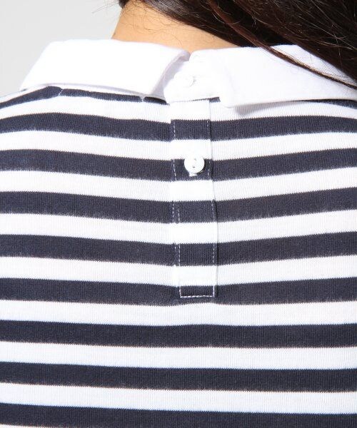 GLOBAL WORK（グローバルワーク）の「カットエリボーダープルオーバー長袖（トップス・レディース・ボーダー10/グレーボーダー18/ボルドーボーダー38・Ｍ/Ｌ）」の14枚目の写真