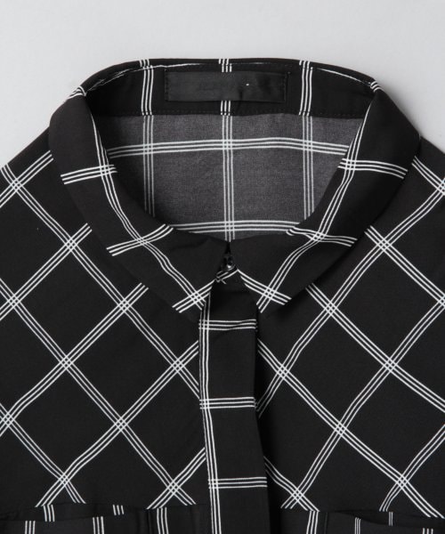 JEANASIS（ジーナシス）の「WPチェックレギュラーシャツ（トップス・レディース・アイボリー/ブラック/キャメル・FREE）」の5枚目の写真