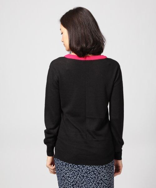 JEANASIS（ジーナシス）の「14GハイショクVネックプルオーバー（トップス・レディース・オフホワイト/ブラック/チャコールグレー・FREE）」の5枚目の写真