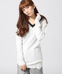 JEANASIS | 14GハイショクVネックプルオーバー(トップス)