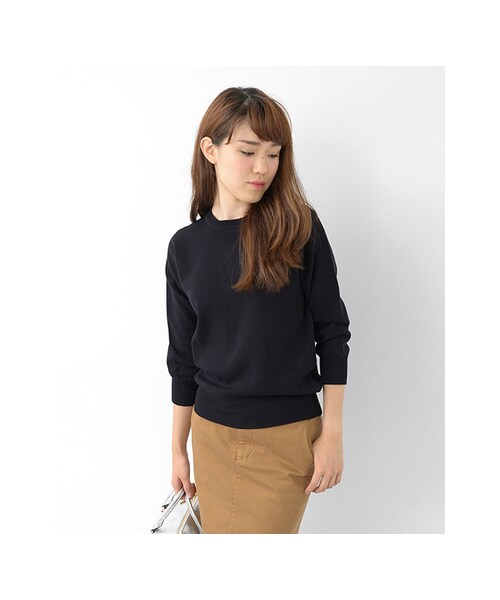 URBAN RESEARCH(アーバンリサーチ)の「コットンスムースプルオーバー(トップス・レディース・OFF/BLACK/OFFxBLACK・FREE)」の7枚目の写真