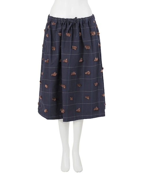 Ne-net（ネネット）の「マルチーズジャガード / スカート（スカート・レディース・dark brown(05)/green(10)/navy(13)・02）」の3枚目の写真