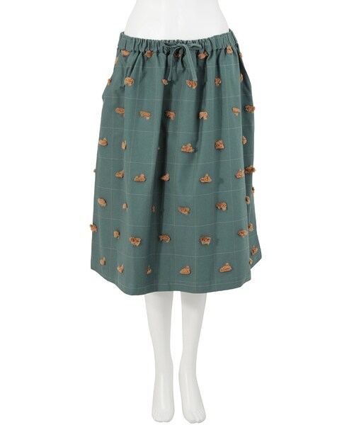 Ne-net（ネネット）の「マルチーズジャガード / スカート（スカート・レディース・dark brown(05)/green(10)/navy(13)・02）」の2枚目の写真