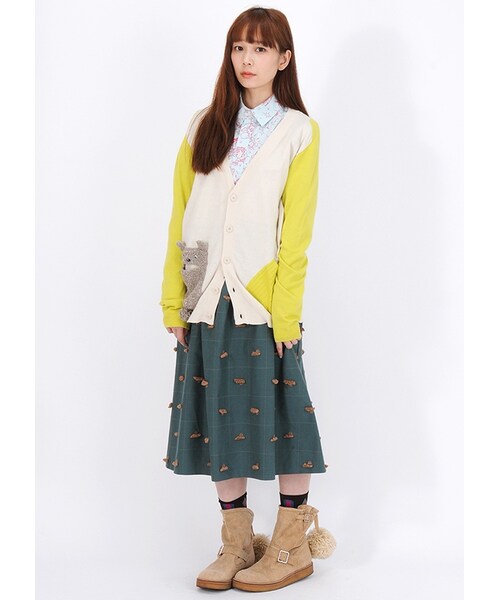 Ne-net（ネネット）の「マルチーズジャガード / スカート（スカート・レディース・dark brown(05)/green(10)/navy(13)・02）」の9枚目の写真